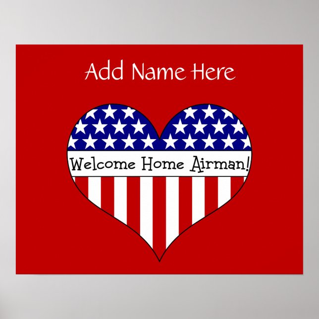 Welcome Home Airman! (Customizable Name) Poster (Front)