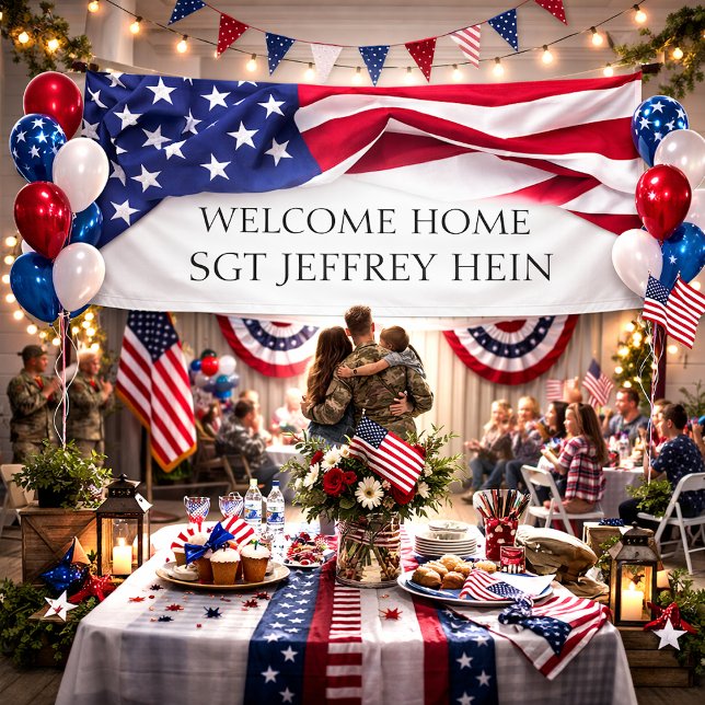 Welcome Home American Flag Military Celebration Banner (Creator Uploaded)
