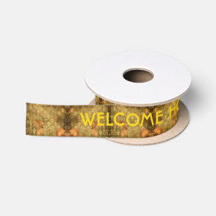 Welcome Home Autumn aesthetics custom text  Satin Ribbon