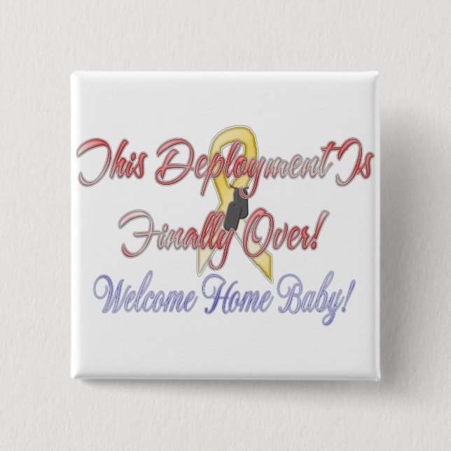 Welcome Home Baby! 2 Inch Square Button (Front)