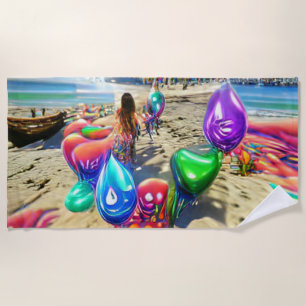 Welcome Home Beach Balloons Sand Beach Towel