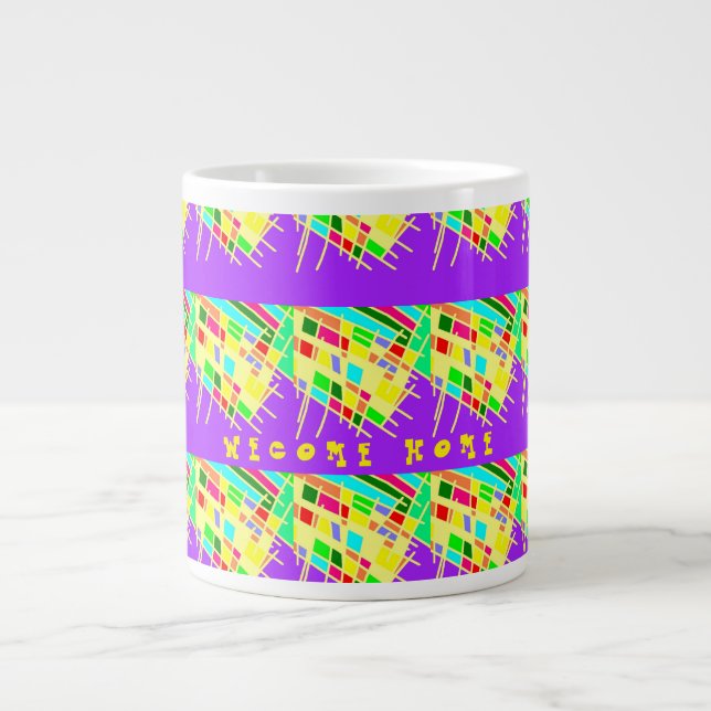 Welcome home brite splash art and message large coffee mug (Front)