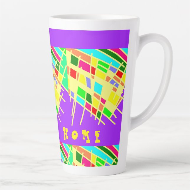 Welcome home brite splash art and message latte mug (Right)