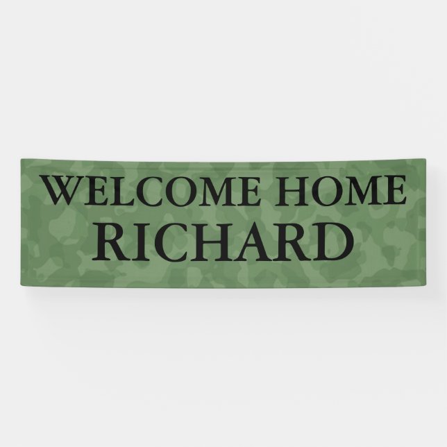 Welcome home camouflage army customizable banner (Horizontal)