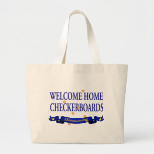 Welcome Home Checkerboards Large Tote Bag