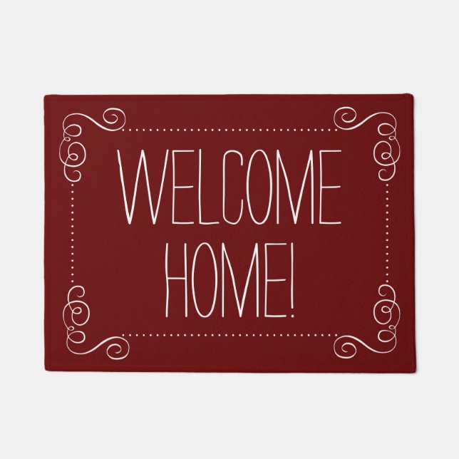 Welcome Home! Choose Your Colour & Slogan Custom Doormat (Front)
