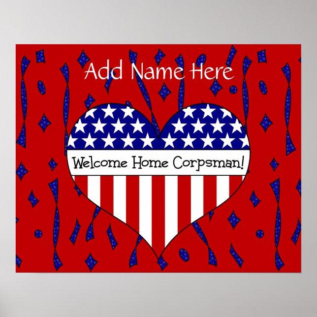 Welcome Home Corpsman! (Customizable Name) Poster (Front)