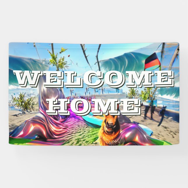 Welcome Home custom German Shepherd Dog Banner (Horizontal)