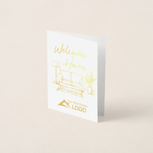 Welcome Home Custom Real Estate Gold Foil Card