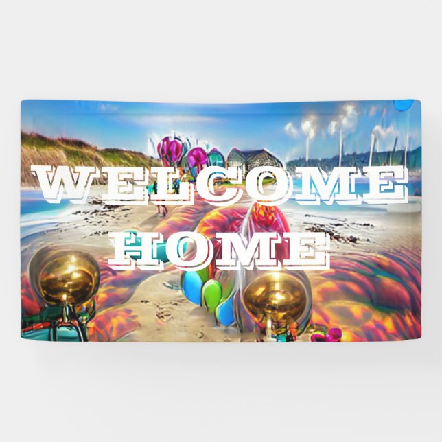 Welcome Home custom Vinyl Banner 3' x 5' Banner (Horizontal)
