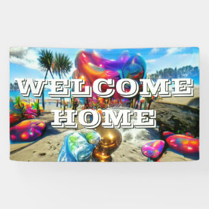 Welcome Home custom Vinyl Banner 3' x 5' Banner