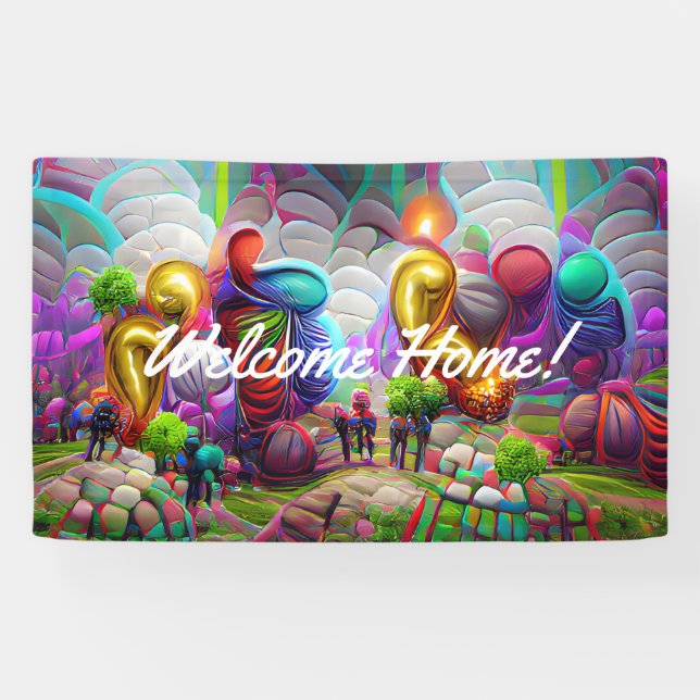 Welcome Home custom Vinyl Banner 3' x 5' Banner (Horizontal)