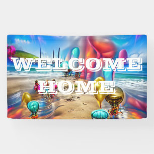 Welcome Home custom Vinyl Banner 3' x 5' Banner