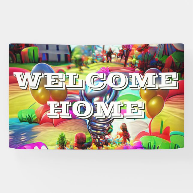 Welcome Home custom Vinyl Banner 3' x 5' Banner (Horizontal)