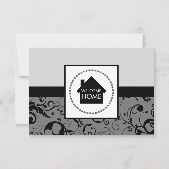 welcome home damask invitation (Front)