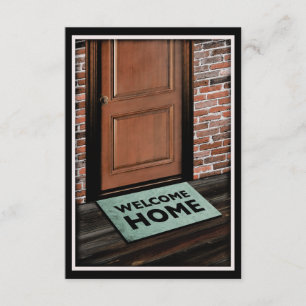 welcome home door mat invitation