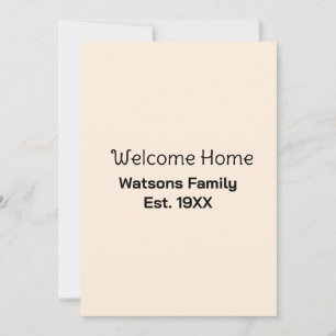 Welcome home family name est. Year guest house Invitation