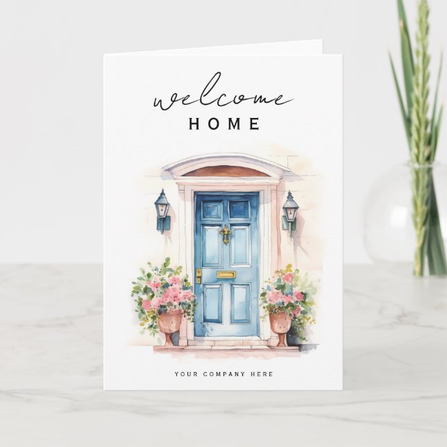 Welcome Home Front Door Real Estate New Homeowner Card (Front)