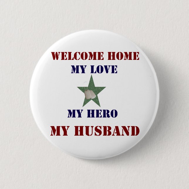 Welcome Home Green 2 Inch Round Button (Front)