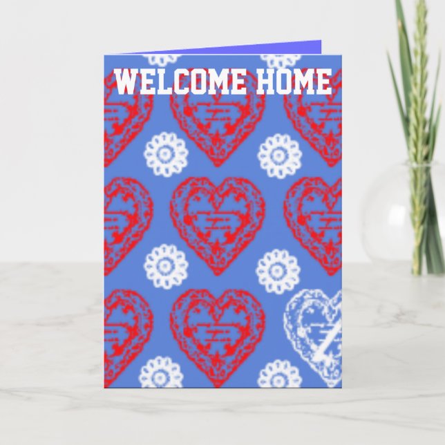 WELCOME HOME GREETING CARDS - HEARTS - US TROOPS (Front)