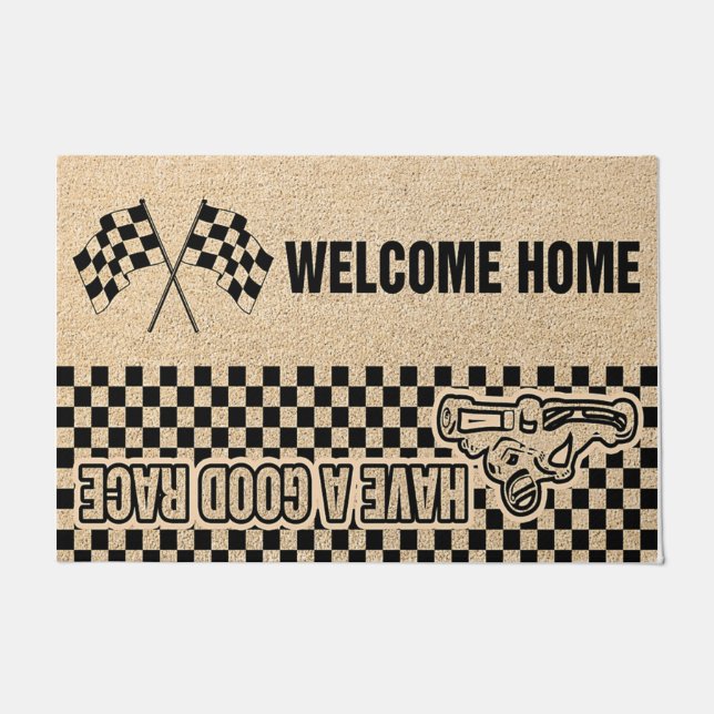 Welcome Home Have A Good Race Doormat (Front)