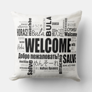 "Welcome Home: Inviting Elegance in Every Stitch Throw Pillow