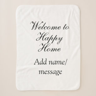 Welcome home lake beach house inauguration name sherpa blanket