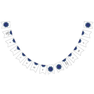 Welcome home! Mandala in dark blue Bunting Flags