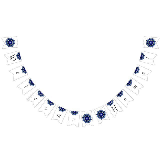 Welcome home! Mandala in dark blue Bunting Flags (All)