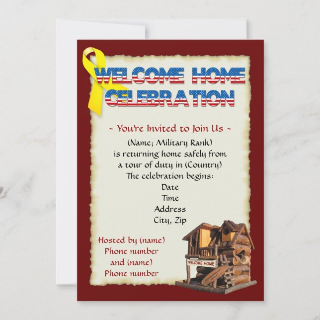 Welcome Home Military Invitation (Front)
