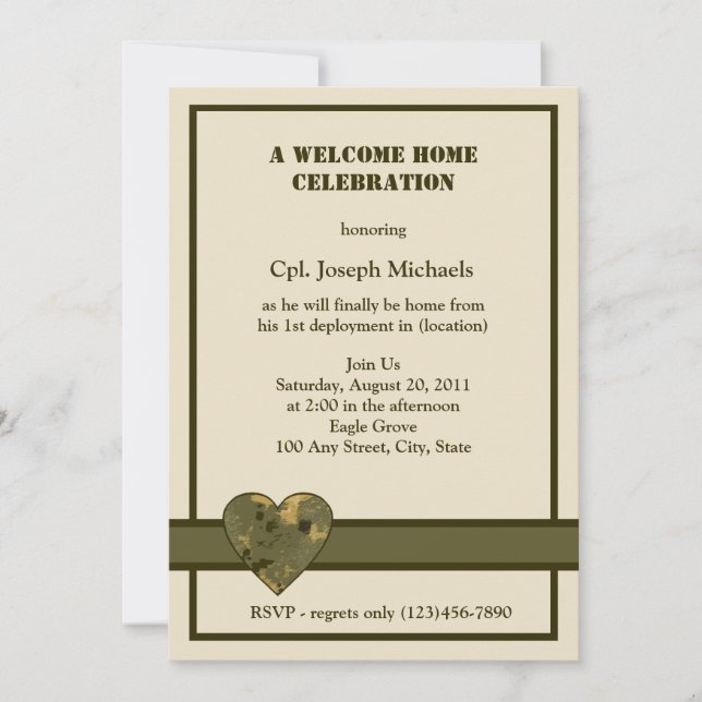 Welcome Home/ Military Invitation (Front)