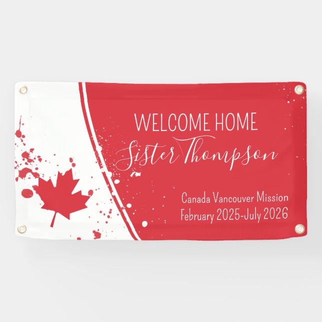 Welcome Home Missionary Banner Red (Horizontal)