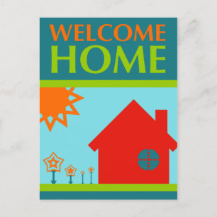 welcome home (mod crayola) postcard