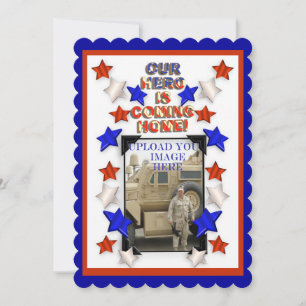 Welcome Home Party Military Patriotic American Invitation