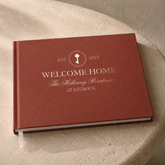 Welcome Home Personalized Family Residence Guest Book