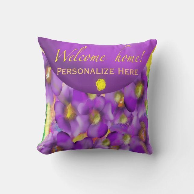 Welcome Home Personalized Throw Pillow (Front)