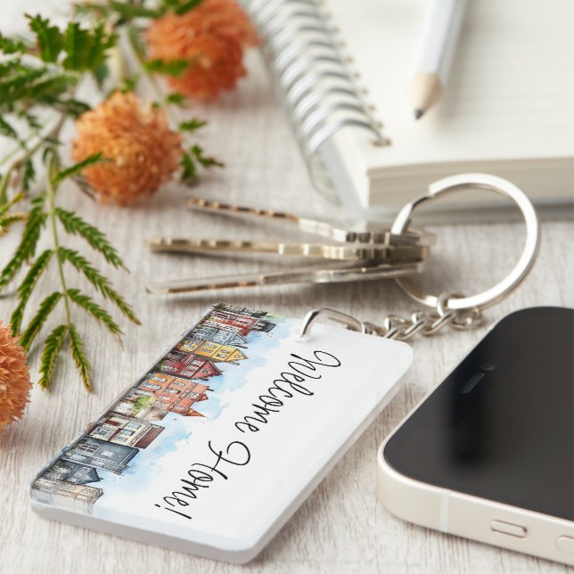 Welcome Home Real Estate Agent Gift Keychain (Front Right)