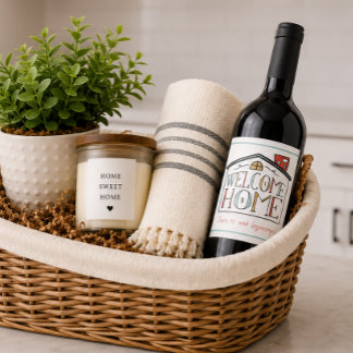 Welcome Home Real Estate Client Wine Label Gift