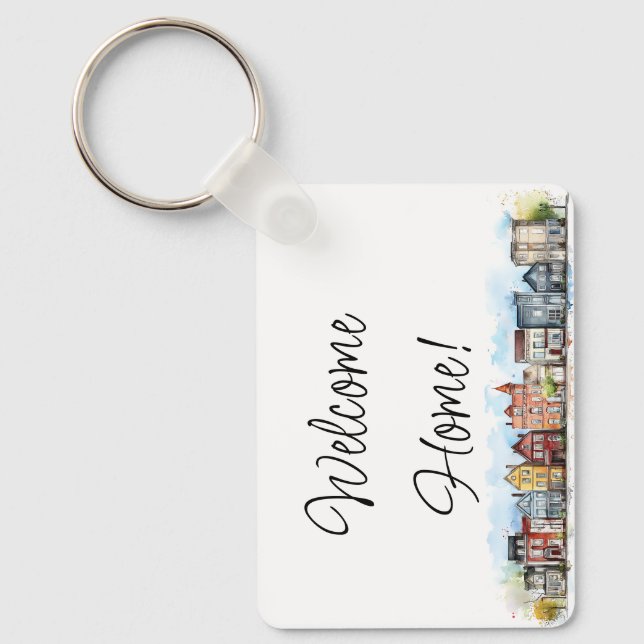 Welcome Home Real Estate Marketing Keychain (Front)
