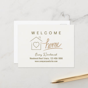 Welcome Home Real Estate Simple Clean Minimalist Postcard