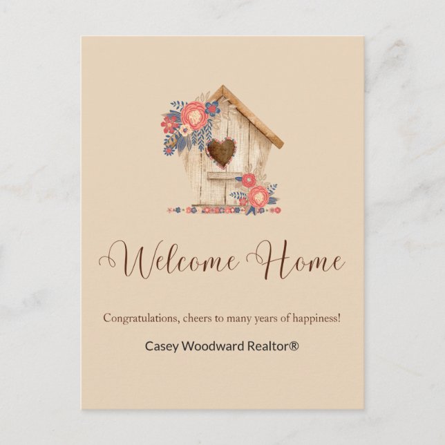 Welcome Home Realtor Congratulations  Postcard (Front)