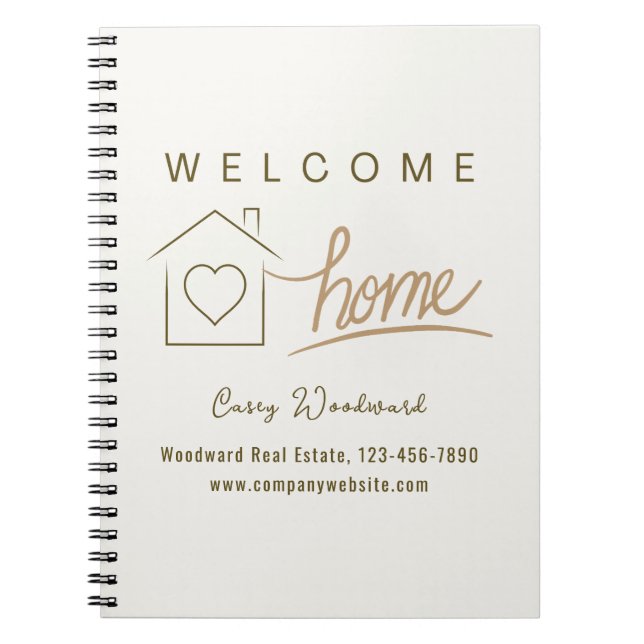 Welcome Home Realtor Marketing Minimalist Elegant  Notebook (Front)
