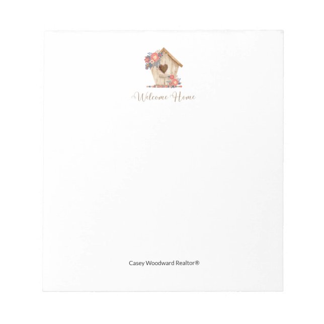 Welcome Home Realtor Personalized  Notepad (Front)