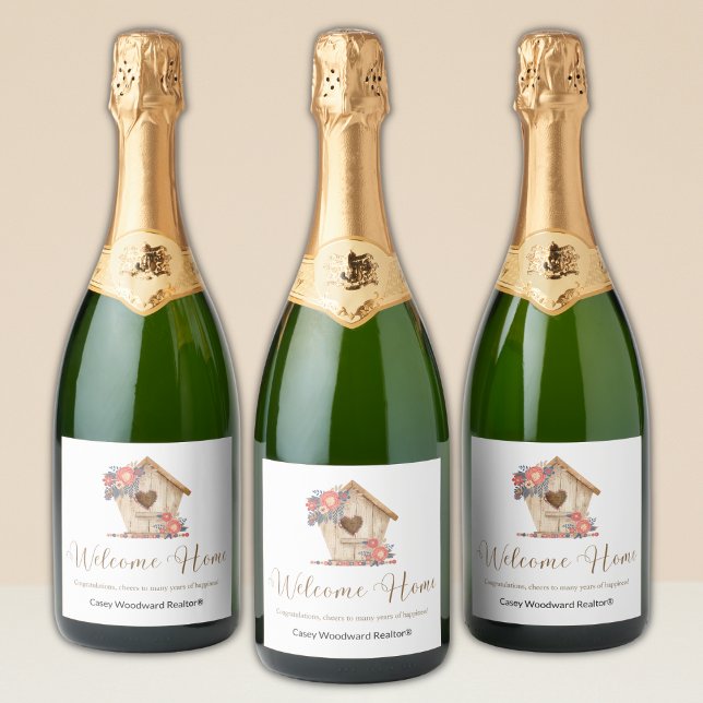 Welcome Home Realtor Personalized  Sparkling Wine Label (Creator Uploaded)