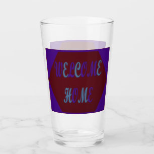 Welcome home red wine and royal blue coloured glass