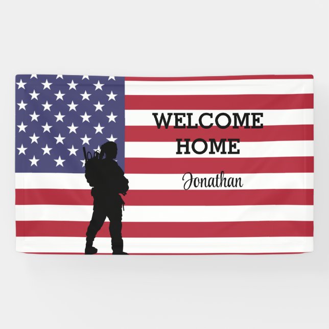 Welcome Home Soldier | Military Flag Banner (Horizontal)