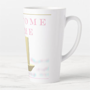 WELCOME HOME TEACUP DESIGN IN PASTEL COLORS LATTE MUG