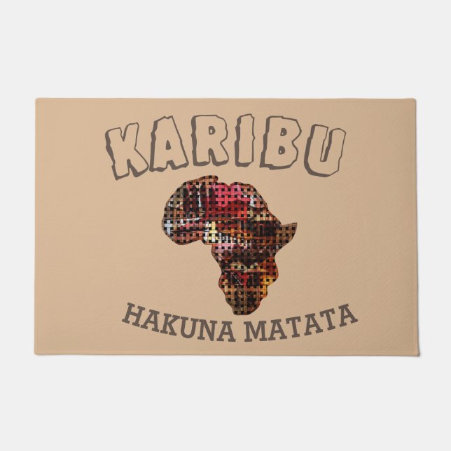 Welcome Home to Africa Hakuna Matata Doormat (Front)