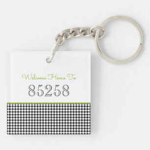 Welcome Home to ZIP CODE Black Green Classic Keychain