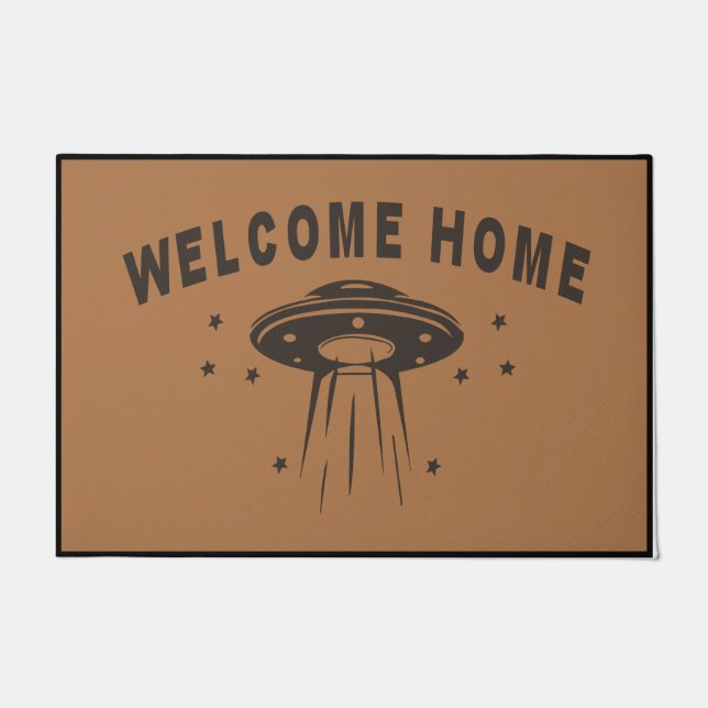 Welcome Home UFO Doormat, Planet Lovers Mat (Front)